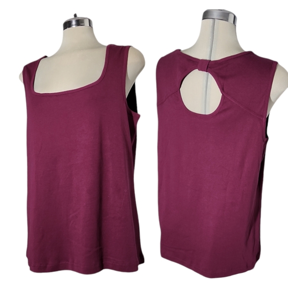 Encode Burgundy Sleeveless 100% COTTON Top Size 2X - Picture 1 of 12